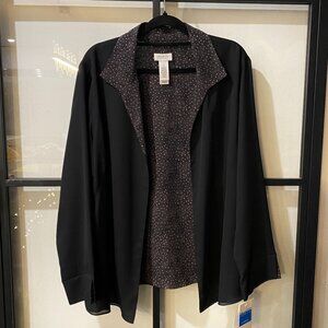 Size 2X Liz Claiborne Woman Reversible Black and Patterned Blazer